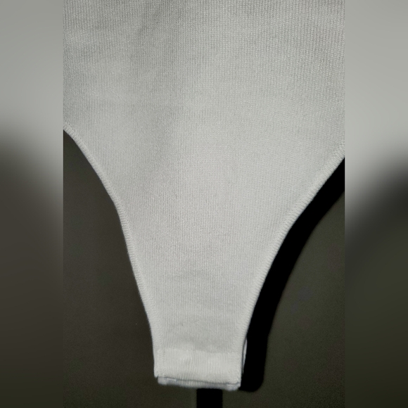 LARNE Wool Knit Bodysuit Long Sleeve One Piece Thong Sexy Scoop Neck Top NWT L - Picture 7 of 11